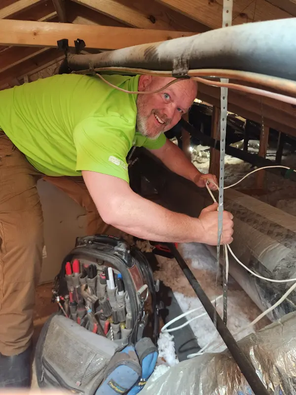 Installing wires in attic