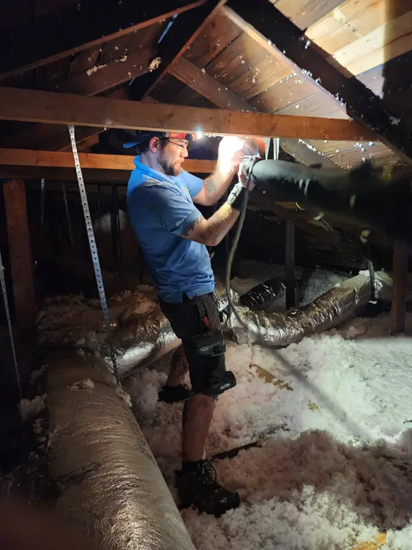 Installing ductwork in attic