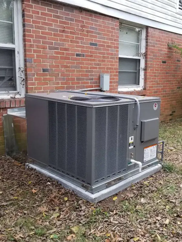 New Rheem unit outside house