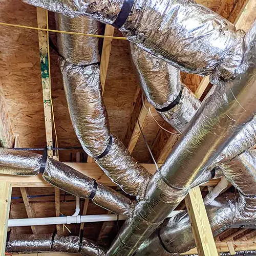 Ductwork with many joints in attic