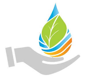 Hand holding Cumberland Cooling dew drop leaf icon