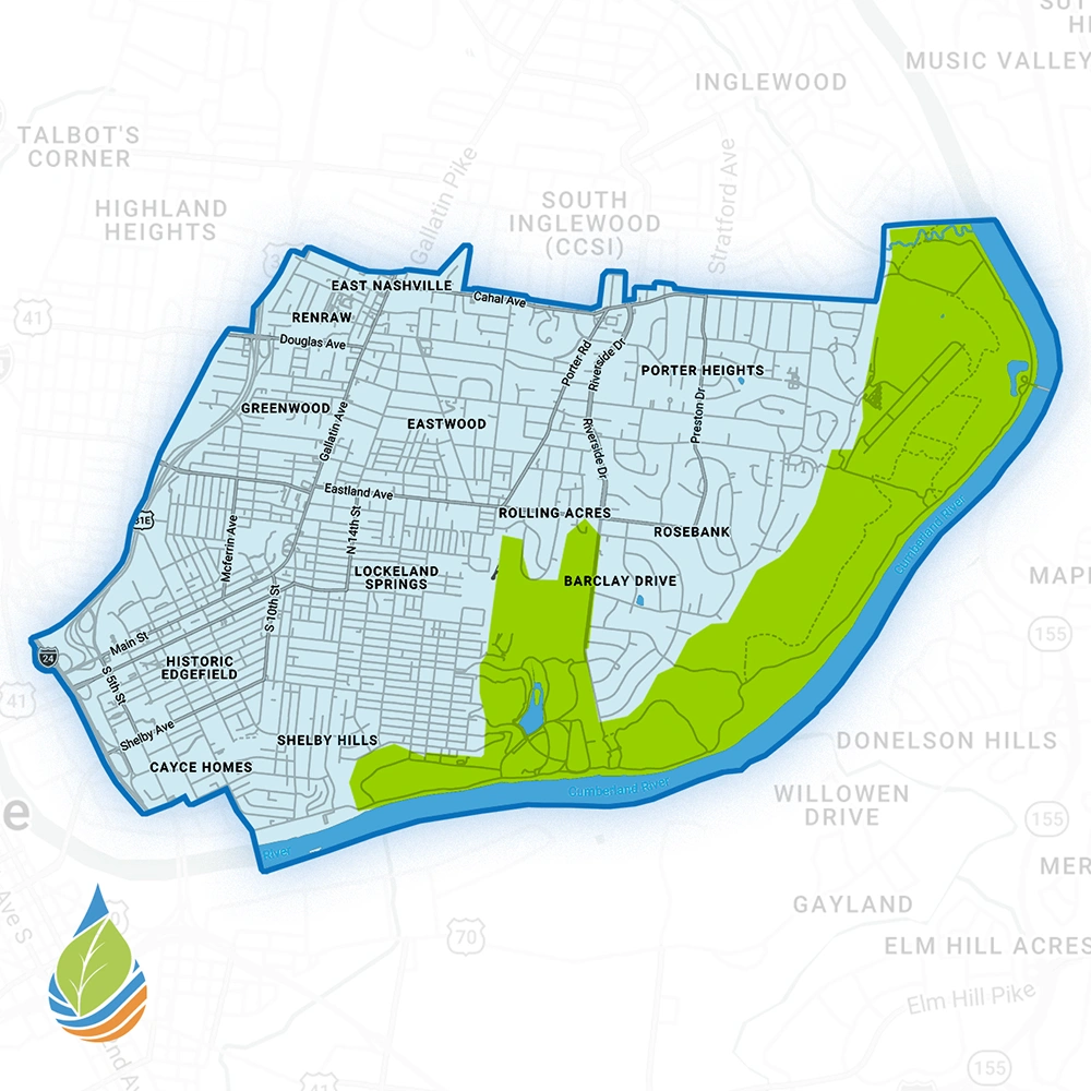 Map of Cumberland Cooling service area 37206