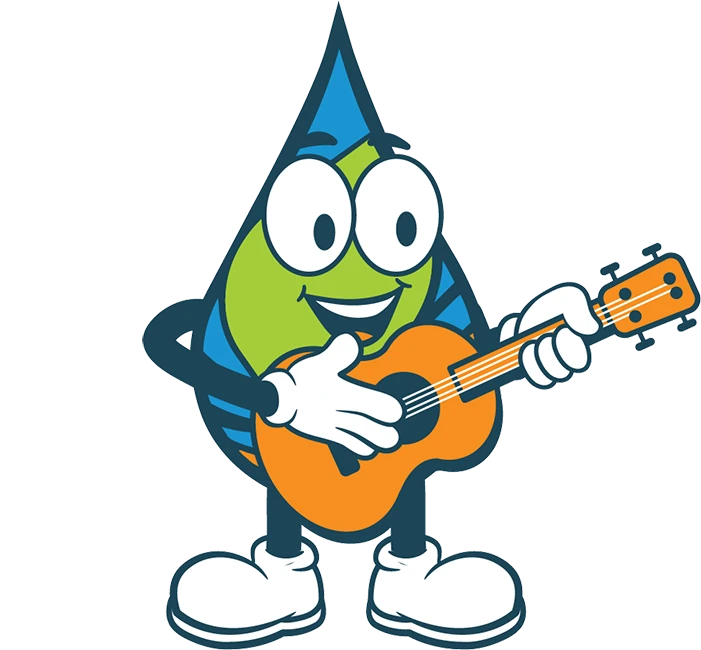 Dewey playing a guitar
