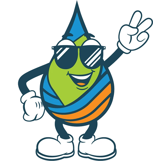 Dewey with sunglasses making a peace sign