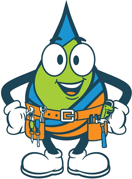 Dewey wearing a toolbelt with tools and hands on hips